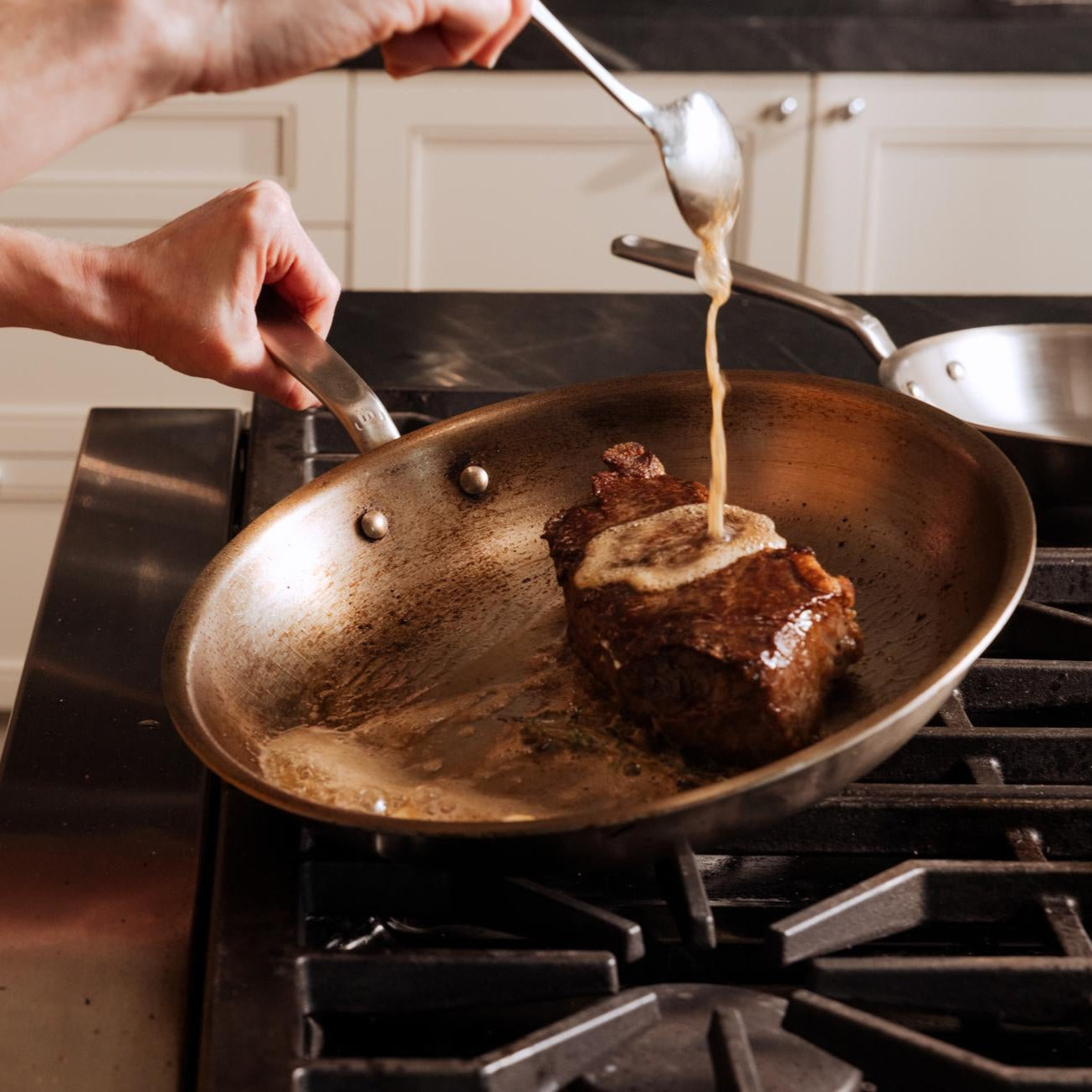 12" Frying pan and steak