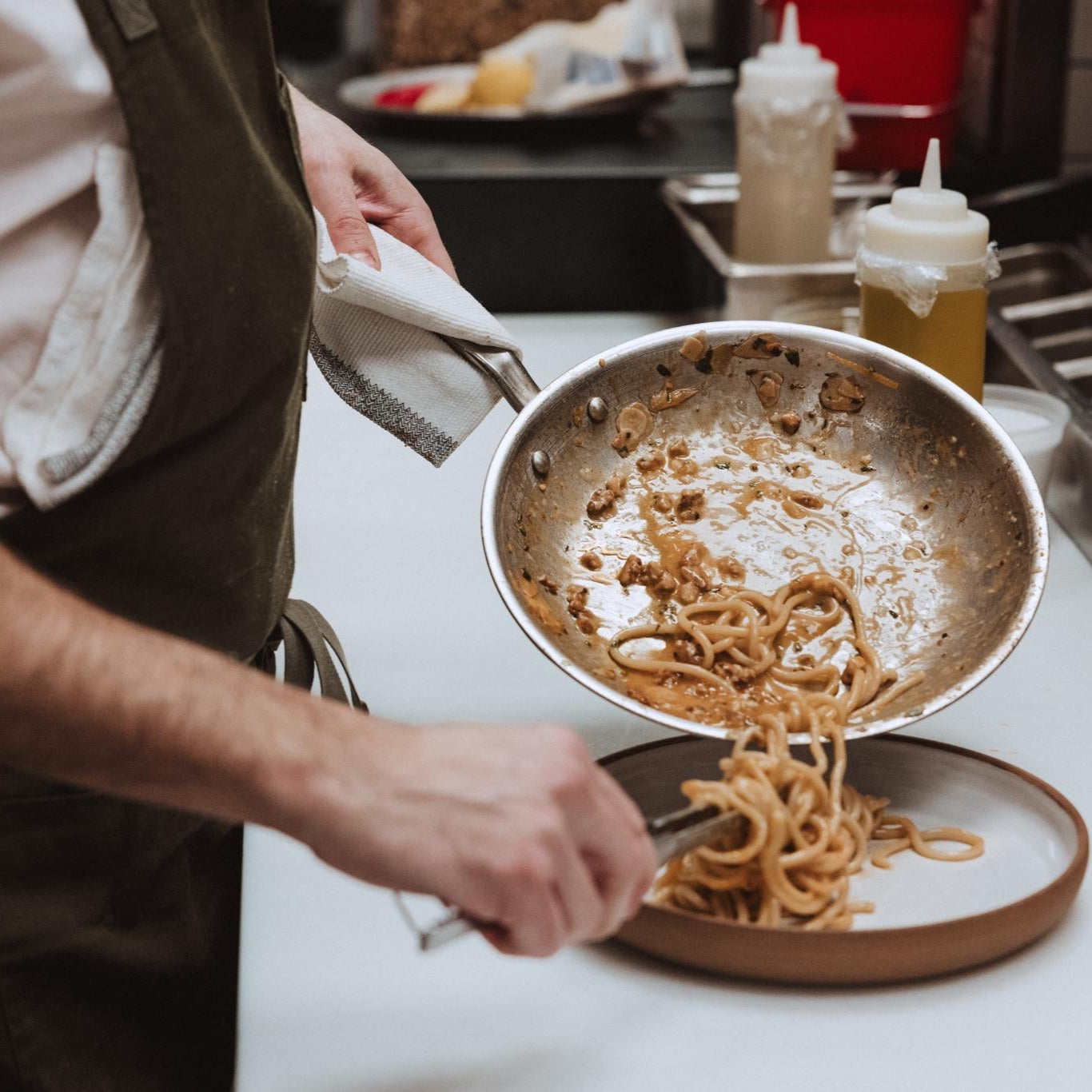 pasta from 12" frying pan