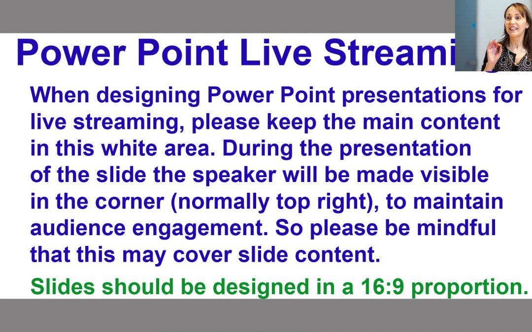 PP Slides for Live Stream and Zoom conferences